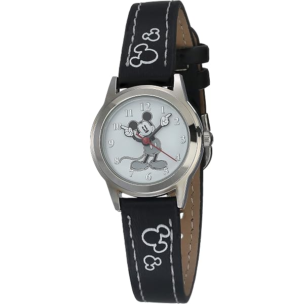 Disney Mickey Mouse Women\'s Watch Silver Dial Quartz White Leather Band W001871 Amazon.com: Disney Mickey Watch - Watch for Women - Mickey  main image 3