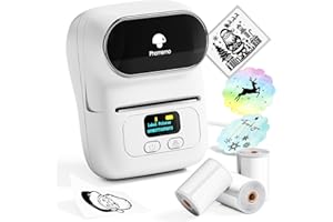 ‎PHOMEMO Phomemo M110 drukarka etykiet Bluetooth, urządzenie do etykietowania, samoprzylepne, z pudełkiem na prezent etykieta, do kodów kreskowych, sklepów, małych firm, do systemów