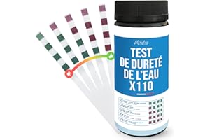 MILYTEC 110 Bandelettes Tests TH Eau Potable – Kit Analyse Dureté de l’Eau Calcaire – Testeur TH Adoucisseur, Aquarium, Piscine – Mesure Facile avec Languettes Précises – °f (FR), °dH (DE), ppm