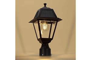 LUTEC LED Solar Post Light, Cast Aluminum Solar Lamp Post Light,Dusk to Dawn Waterproof Pole Light Head, 200 lumens 3-inch Fitter Base for Outside (Without Base)