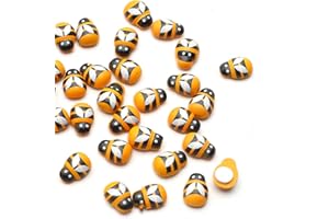 YIEUR 200 Mini Decorazioni per Api in Legno Autoadesive - Per Baby Shower, Costume Fai Da Te, Scrapbooking, Ciondolo Da Parete, Cappello Decorativo