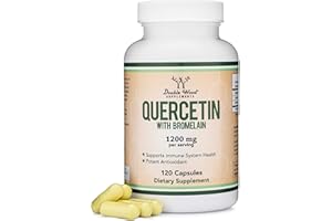 DOUBLE WOOD SUPPLEMENTS Double Wood Quercetin Supplement with Bromelain | 120 High Strength Capsules - 1000mg Quercetin & 200mg Bromelain per Serving | Quercetine Antioxidant Supplements | Non-GMO & Gluten Free