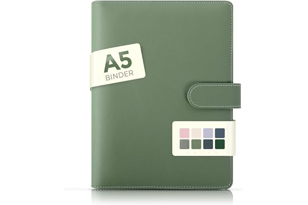 a5 Binder, ringbok, konstläder, påfyllningsbar, budgetbinder, anteckningsbok (invändigt papper ingår ej), arrangör för kontor