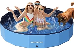 Meowant Hundepool Faltbar, Hundebadewanne, Planschbecken Groß Verdickt PVC, Extra Großer Outdoor-Faltbarer Kinderpool, Tragbare Rutschfestes Hundeplanschbecken, Keine Pumpe Benötigt(200 x 30 cm)