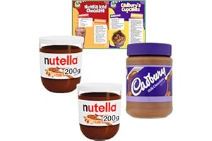 Breakfast Bundle Includes Cadbury Milk Chocolate Spread (400g), and 2x Nutella Hazelnut Chocolate Spread (200g each) with Go2 Groceries Recipe Cards