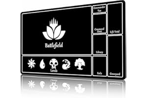 AIRCBC MTG Playmat with Zone 24" x 14" Stitched Edges and Smooth Rubber Surface Battle Board Game Mat with Free Storage Bag