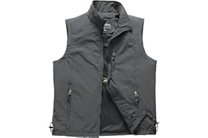 AIEOE Kamizelka outdoorowa, męska, na lato, z wieloma kieszeniami, kamizelka wędkarska, lekka, oddychająca, bez rękawów, kurtka Regatta