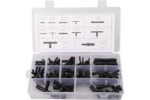 Zeroupshop Automotive Vacuum Hose Connectors Assortment Kits, 113 Pcs Car Hose Connector Assortment Reducer Set Straight T Pieces Connector