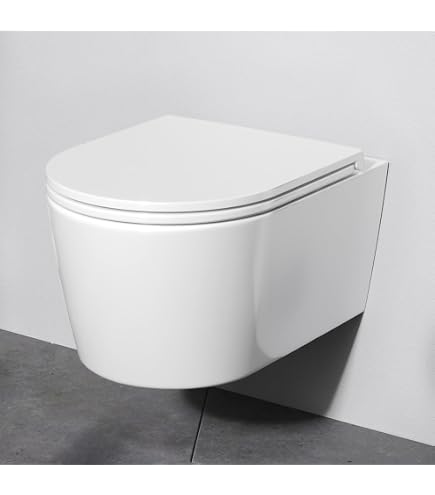 WC Suspendu Sans Bord SSWW - Design Moderne Avec Siège Softclose - Hygiénique Et Facile à Nettoyer