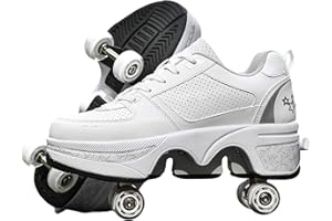 ‎TO.DREAM Outdoor Rollschuhe, Verstellbare Rollerskates für Damen, Quad-Skates-Deformationstrainer für Erwachsene, Turnschuhe mit Unsichtbarem Rad für Anfänger