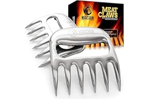 MOUNTAIN GRILLERS Artigli tritacarne - 2 Artigli di plastica per sminuzzare la carne di maiale alla perfezione - Per barbecue, affumicatore, o grigliata - Sminuzza la carne senza scottarti le mani (Argento) , karambit