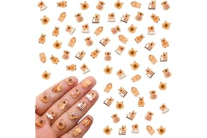 LunarCharm 100 Pieces Tiny Capybaras for Dollhouse Miniatures, Resin Animals for Crafting, Mini Capybaras for Fairy Gardens, Micro Landscaping, Decoration