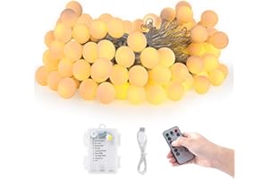 JOJOlife Catena Luminosa, 15 m/100 LED, Batteria o Alimentazione USB, 8 Modelli, Controllo del Telecomando o del Pulsante, Adatto per Esterno,Interno, Giardino,Stanza, Festa, Natale, Matrimonio