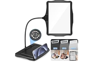 NZQXJXZ 10X Duża ładowalna lupa z światłem i stojakiem, 50 LED elastyczna szyja łabędzia lupa na biurko, 28 cm lupa do czytania, szycia, rzemiosła, malowania, DIY, pracy bliskiej