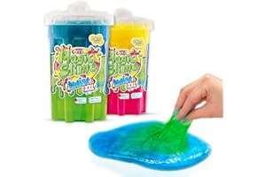 Craze Magic Slime Twist Slime Enfant Kit Slime XXL 2 x 750ml Slime Bicolore Couleur métallique néon, Facile à Nettoyer