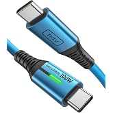 INIU 100W USB C to USB C Cable, [2m Blue] PD QC Type C Fast Charging Cable | Nylon Charger, USB Type C for iPhone 18 17 16 Pr