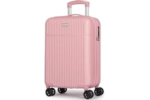 H.YEED Luggage Sets Suitcase Carry On Hand Cabin ABS Hard Shell 4 Double Spinning Wheels TSA Lock Small/Medium/Large Luggage Suitcase - 3 Piece Set (20"/24"/28") (Pink, 20" Carry-On Suitcase)