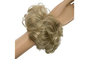 ‎CAISHA CAISHA Haarteil Haargummi Hochsteckfrisuren Brautfrisuren Voluminös Gelockt Unordentlich Dutt Kunstfaser DM15cm Dunkelblond G19A