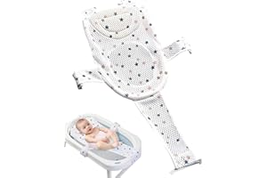 KGDUYC Cojín de baño para bebé, Ajustable Red de Soporte para Bañera,Asientos para el baño para bebés, Cojín de Baño Recién Nacido, Red Antideslizante, Asiento Hamaca Bañera Bebé para 0-36 meses