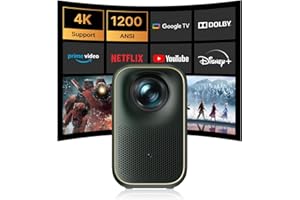 [Google TV/1200 ANSI] Formovie Proiettore Intelligente con WiFi6 e Bluetooth, Proiettore Nativo 1080P con Licenza Netflix per Home Theater, Proiettore per Film da Esterno,Xming Page One