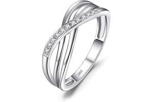 JewelryPalace Infinity Wickelring Verlobungsring Unendlichkeit Promise Eheringe Ring Silber 925 Damen, Zirkonia Silberringe Trauringe Hochzeitsringe Antragsring Ringe, Damen Schmuck Rosegold Gold