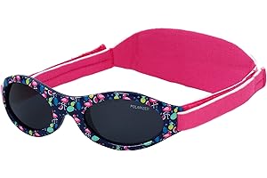 Kiddus Gafas de Sol Premium Polarizadas para bebé niña niño. 0 meses a 2 años. UV400 protección 100% contra rayos UVA y UVB. Suave puente de Silicona para la nariz. Banda ajustable de Neopreno