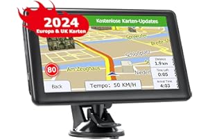 LOVPOI Navigationsgerät für Auto, LKW PKW Navi 7 Zoll GPS Navigation Testsieger 2024 Navigationssystem Auto mit Europa UK 52 Karte Kostenloses Upgrade POI Sprachführung Blitzerwarnung Fahrspurassistent