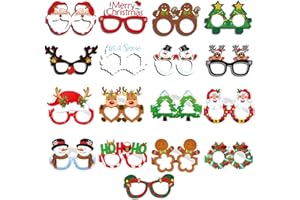 XINDY Weihnachtsbrillen, 17 Stück Lustig Brillen Weihnachten Partybrille Weihnachtsverkleidung Brillen Foto Requisiten Weihnachtsbrille für Erwachsene Kinder Weihnachtsdeko Weihnachtsassesoires