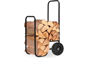 Chariot à Bois 105x56x45cm Diable de Transport Stockage Bois Max. 80kg pneus Caoutchouc Bois Chauffage Chariot bûches