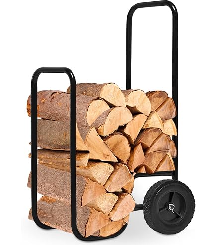 Kleining Holzwagen Für Kaminholz, Stahlblech, Grau, 90 X 40 X 45 Cm, Mit 2 Kugelgelagerten Rädern