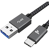 Cable USB C [USB 3.0, 1M], RAMPOW Cable USB Type C USB 3.0 Charge Rapide 3A QC 3.0, Cable Chargeur USB C Nylon Tressé pour Sa