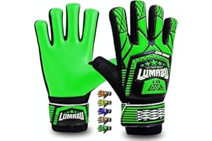 LUMAZU Kids Junior Goalkeeper Gloves, Boys and Girls Training Gloves with Double Wrist Protection and Non-slip Wear Resistant Latex Material to Give Protection to Prevent Injuries