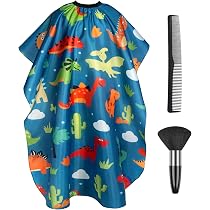 Haarschneide-Umhang Mit Bürste – Schwarz, Verstellbarer Klettverschluss – Aus Wasserdichtem PE-Material – 80x72 Cm