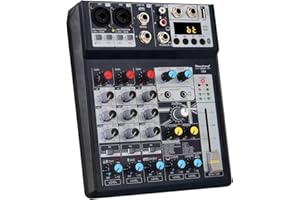 Depusheng DE8 Audio mischer 8 Kanal professional DJ Sound Controller Schnittstelle mit USB Soundkarte für PC Aufnahme XLR Mikrofonbuchse 5V USB Stromanschluss FX 16-Bit-DSP