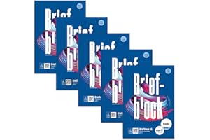 ‎STAUFEN Staufen Style Briefblock - 5 Blöcke je 50 Blatt Briefpapier, DIN A5, 70 g/m², blanko, geleimt