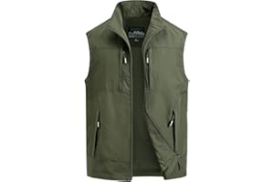 MeiLayM Gilet de Pêche Homme Gilet Multi-Poches Gilet Sans Manches Léger Gilet Respirant Gilet Plein Air Chasse Camping Veste de Photographie