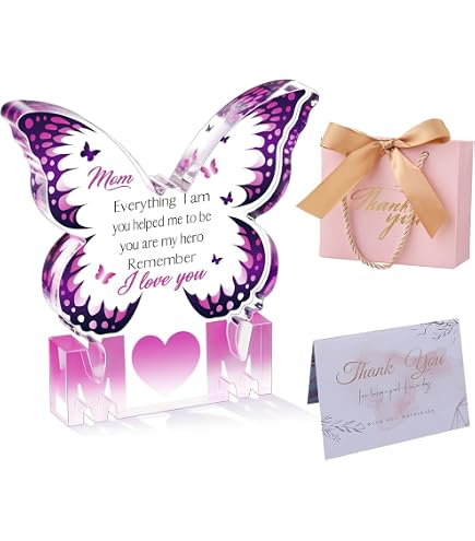Gleevara Daughter Gifts From Mum On Christmas, Butterfly Shape Acrylic Plaque Gifts For Daughter On Birthday Graduation Valentines