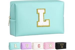 BOLETOCHIC Make-up Tasche für Mädchen und Frauen, personalisierte Make-up Taschen mit Initialen wasserdichter PU Leder Reißverschluss Kulturbeutel Kosmetiktasche