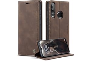 Cracedily Handyhülle für Huawei P30 Lite Hülle, Klapphülle Premium Lederhülle Klappbar Flip Case Tasche Magnet Kartenfach Standfunktion Klapphülle Schutzhülle für P30 Lite 6.15 Zoll, Kaffee