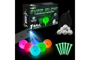 KINGTOP Upgraded Glow in The Dark Golf Balls - Super Bright LED Light Up Golf Ball - with Glowing Golf Tees and Storage Bag - Fun Night Golf Gift for Men and Women, Backyard Putting Greens