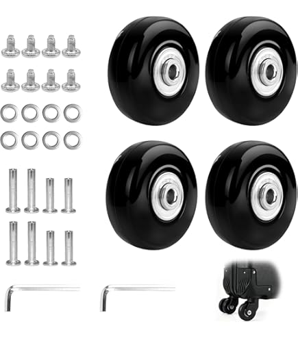 2 Sets Bagage Koffer Wielen Trolley, Vervangend Wiel voor Koffer