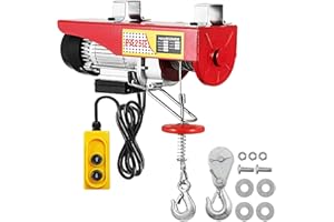 VEVOR 250/125kg Polipasto Eléctrico 220V, Cabrestante Eléctrico de Acero 12M, Elevador Electrico para el Hogar, Taller (250/125kg)