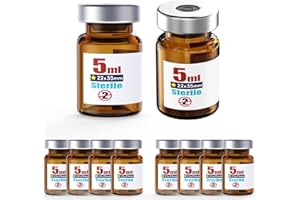 Flaconcini sterili vuoti con porta di iniezione autorigenerante, con tappo in alluminio, confezione sterile ZHANXUBIO (10,5 ml ambra)