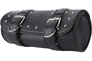 ciciglow Bolso del Manillar, Cuero de la PU del Equipaje de la Moto 13x31cm / 5.1x12.2 de tamaño(Black)