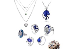 Zaky 27 Stück The Vampire Diaries Mode-Schmuck-Set Daywalking Katherine Halskette Anhänger Charme Halskette Damon Stefan Ring Vampir Aufkleber für Frauen Mädchen Fans