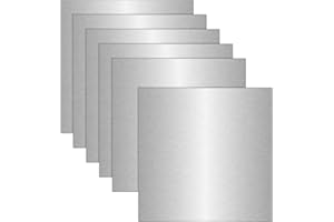 GBACHOOSE 6 Pack 5052 Aluminum Sheet Metal 300mm x 300mm x 0.5mm/12 x 12 x 0.02 In Thin Flat Plain Aluminum Plate Panel Covered with Protective Film, Heat Treatable Aluminum Sheet for Crafting Industry Welding