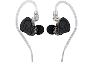 Linsoul KZ ZSN Pro X Auriculares Híbridos Metálicos de Doble Controlador 1BA+1DD HiFi con Cable de 2 Pines Desmontable, Panel de Aleación de Zinc(con micrófono,Gris)