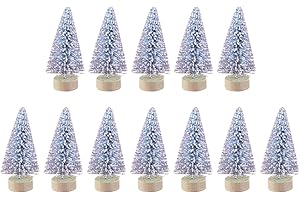 Ardorman 12 Stück Weihnachtsbaum Künstlich Klein Sisal Schnee Kiefern Bäume, Mini Desktop Weihnachtsbaum Deko Kleine Tannenbaum Christbaum - Mehrere Farben Erhältlich