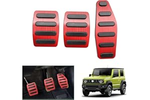 ‎GAFAT GAFAT 2018-2024 2025 Suzuki Jimny JB64 JB74 MT Gaspedal Bremspedal Fußstütze Fußrasten, Jimny 2023 Pedalkappen Abdeckung, Suzuki Jimny Zubehör [Schaltgetriebe] (Rot)