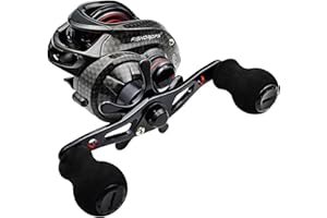 FISHDROPS Baitcaster Reels, 9+1BB, CNC Aluminum Spool, Magnetic Brake System Bait Caster Reel High Speed Gear Ratio 7.0:1 Ultra Smooth Low Profile Baitcasting Fishing Reel